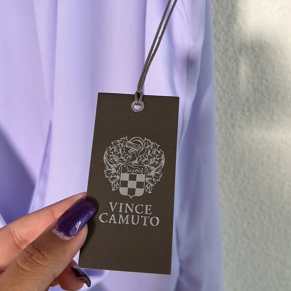 New Vince Camuto Lavender Draped Sleeveless Blouse - Picture 7 of 9